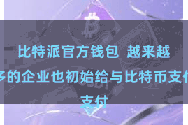 比特派官方钱包  越来越多的企业也初始给与比特币支付